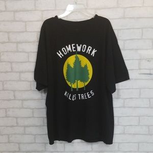 Ink inc Homework kills trees graphic tee size XL